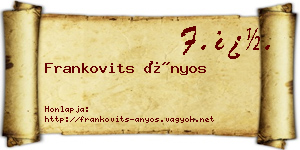 Frankovits Ányos névjegykártya